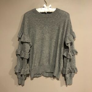 SALE 🎀 J Crew ruffle sleeve sweater sz S